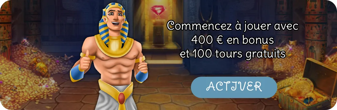 Casino Amon — 400€ en bonus et 100 tours gratuits pharaon